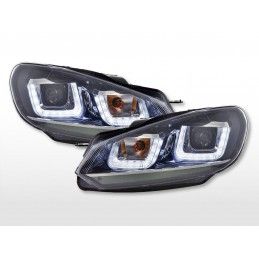 Phare Daylight LED feux de jour VW Golf 6 08-12 noir, Eclairage Volkswagen