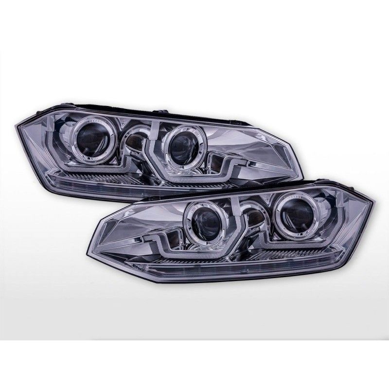 Jeu de phares feux diurnes LED VW Polo VI type AW année 17-21 chromé, Eclairage Volkswagen