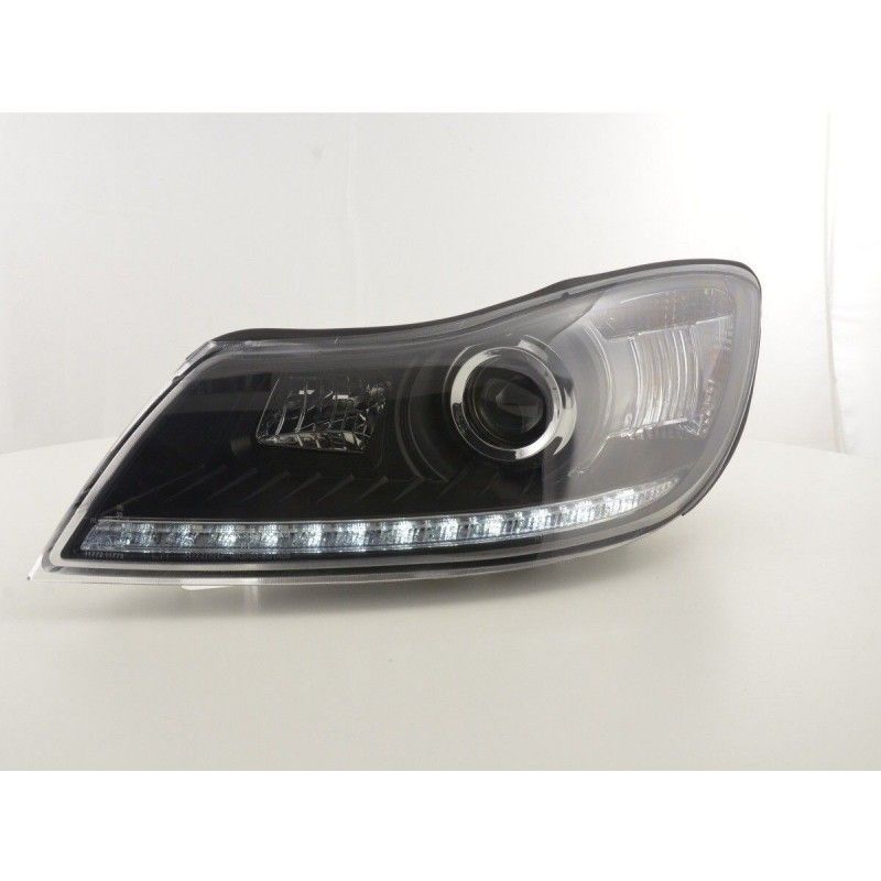 Phare Daylight LED DRL look Skoda Oktavia à partir de 2009 noir, Eclairage Skoda