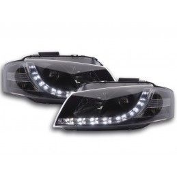 Phare Daylight LED DRL look Audi A3 type 8P 03-07 noir, Eclairage Audi