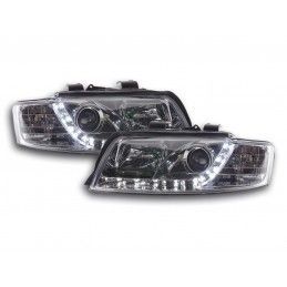 Phare Daylight LED DRL look Audi A4 type 8E 01-04 chrome, Eclairage Audi