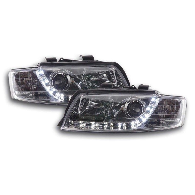 Phare Daylight LED DRL look Audi A4 type 8E 01-04 chrome, Eclairage Audi