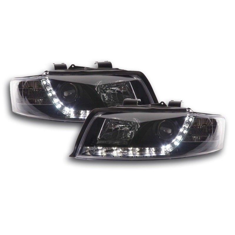 Phare Daylight LED DRL look Audi A4 type 8E 01-04 noir, Eclairage Audi