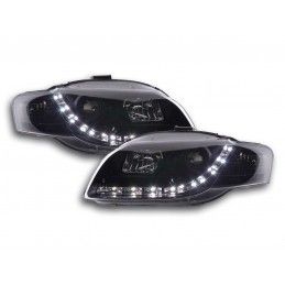 Phare Daylight LED DRL look Audi A4 type 8E 04-08 noir, Eclairage Audi