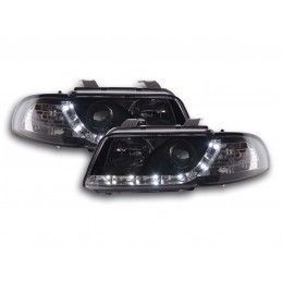 Phare Daylight LED DRL look Audi A4 type B5 95-99 noir, Eclairage Audi