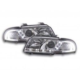 Phare Daylight LED DRL look Audi A4 type B5 99-01 chrome, Eclairage Audi