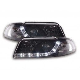 Phare Daylight LED DRL look Audi A4 type B5 99-01 noir, Eclairage Audi
