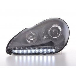 Phare avant Xenon Daylight LED DRL look Porsche Cayenne 03-07 noir, Cayenne