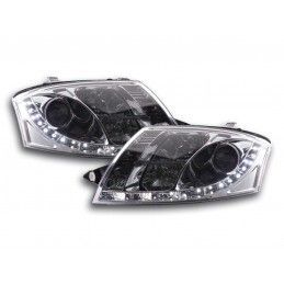 Phare Daylight LED DRL look Audi TT type 8N 99-06 chrome, Eclairage Audi