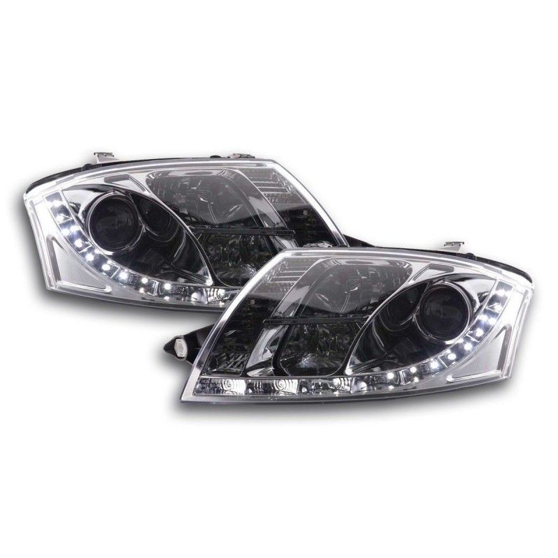 Phare Daylight LED DRL look Audi TT type 8N 99-06 chrome, Eclairage Audi