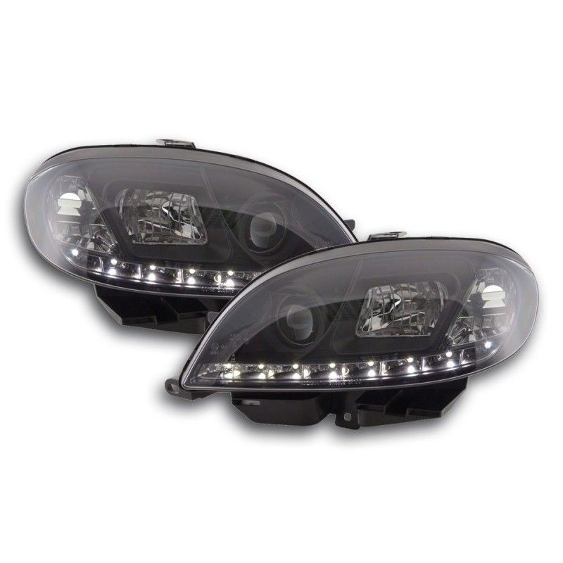 Phare Daylight LED DRL look Citroen Saxo 00-02 noir, Eclairage Citroen