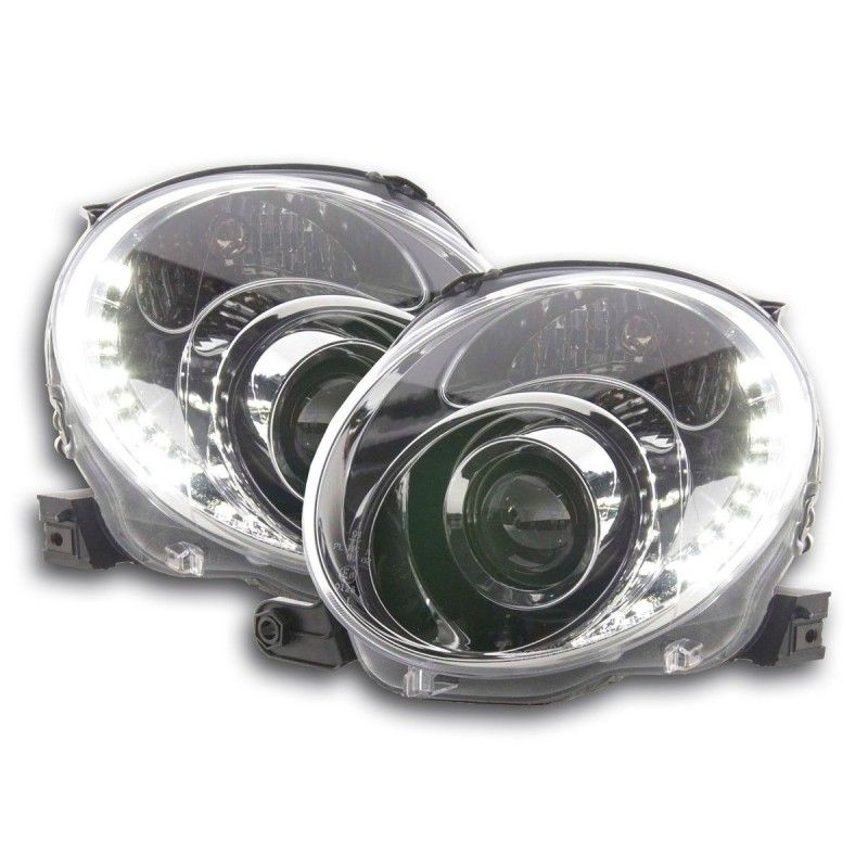 Phare Daylight LED DRL look Fiat 500 07- chromé, Eclairage Fiat