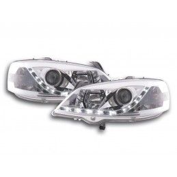Phare Daylight LED DRL look Opel Astra G 98-03 chrome, Eclairage Opel