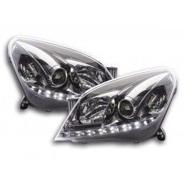 Phare Daylight LED DRL look Opel Astra H chrome, Eclairage Opel