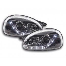 Phare Daylight LED DRL look Opel Corsa B 94-00 chrome, Eclairage Opel