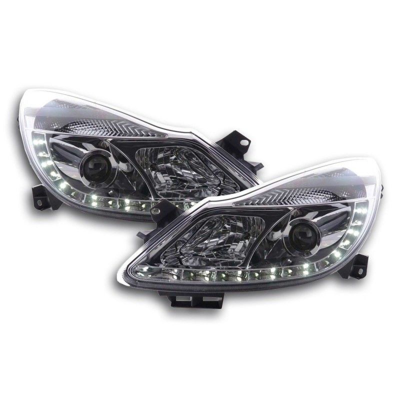 Phare Daylight LED DRL look Opel Corsa D 06- chromé, Eclairage Opel