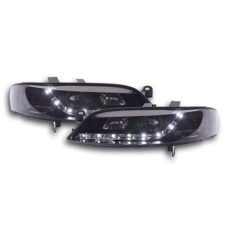 Phare Daylight LED DRL look Opel Vectra B 99-02 noir, Eclairage Opel