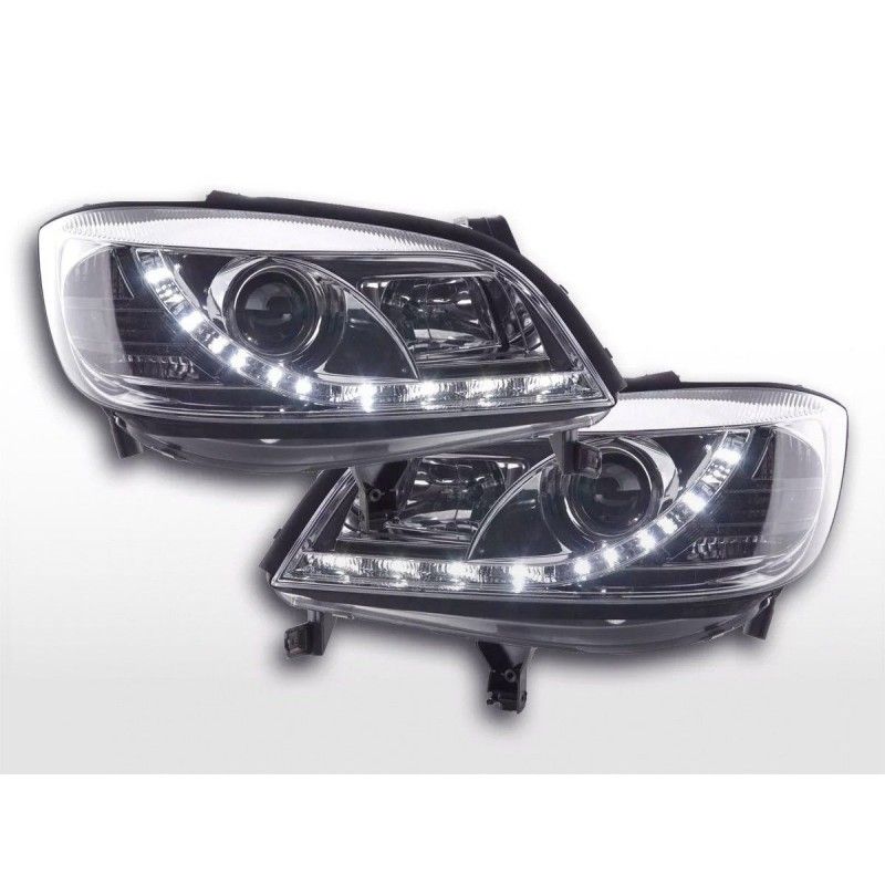 Phare Daylight LED DRL look Opel Zafira A 99-04 chrome, Eclairage Opel