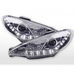 Phare Daylight LED DRL look Peugeot 206 98- chrome, Eclairage Peugeot