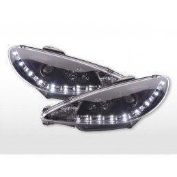 Phare Daylight LED DRL look Peugeot 206 98- noir, Eclairage Peugeot