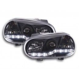 Phare Daylight LED DRL look VW Golf 4 type 1J 98-03 noir, Eclairage Volkswagen