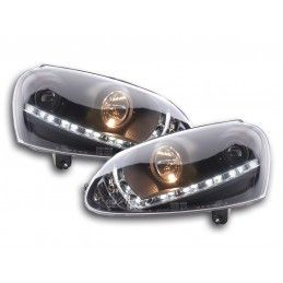 Phare Daylight LED feux de jour VW Golf 5 type 1K 03-08 noir, Eclairage Volkswagen