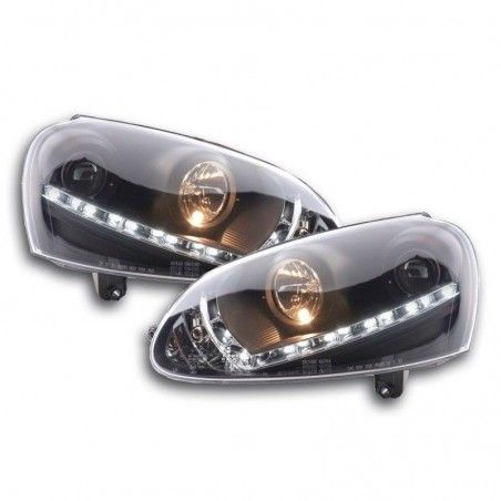 Phare Daylight LED feux de jour VW Golf 5 type 1K 03-08 noir, Eclairage Volkswagen