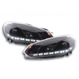 Phare Daylight LED feux de jour VW Golf 6 type 1K 08- noir, Eclairage Volkswagen