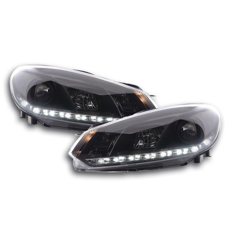 Phare Daylight LED feux de jour VW Golf 6 type 1K 08- noir, Eclairage Volkswagen