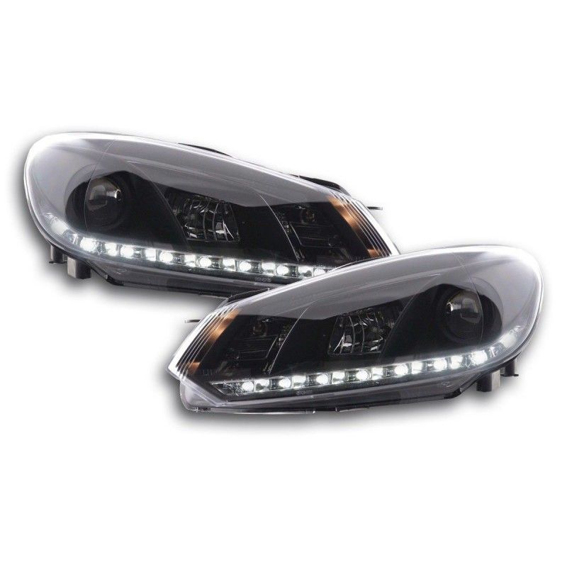 Phare Daylight LED feux de jour VW Golf 6 type 1K 08- noir, Eclairage Volkswagen