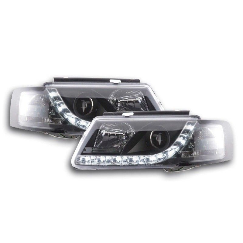 Kit de phares Daylight LED feux de jour VW Passat type 3B 97-00 noir, Eclairage Volkswagen