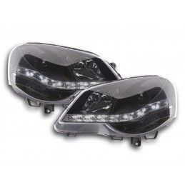 Phare Daylight LED look DRL VW Polo type 9N3 05-09 noir, Eclairage Volkswagen