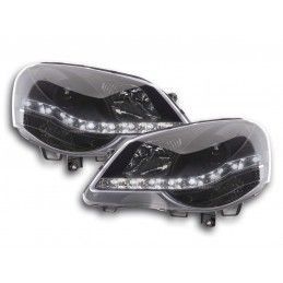 Phare Daylight LED look DRL VW Polo type 9N3 05-09 noir, Volkswagen