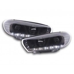 Phare Daylight LED DRL look VW Scirocco 3 Type 13 08- noir, Volkswagen