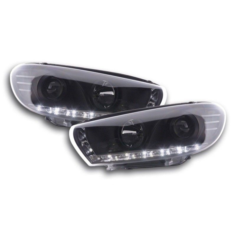 Phare Daylight LED DRL look VW Scirocco 3 Type 13 08- noir, Eclairage Volkswagen