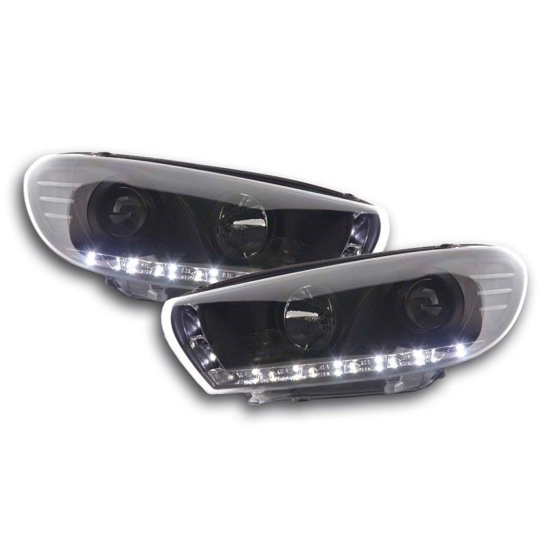 Phare Daylight LED DRL look VW Scirocco 3 Type 13 08- noir, Eclairage Volkswagen