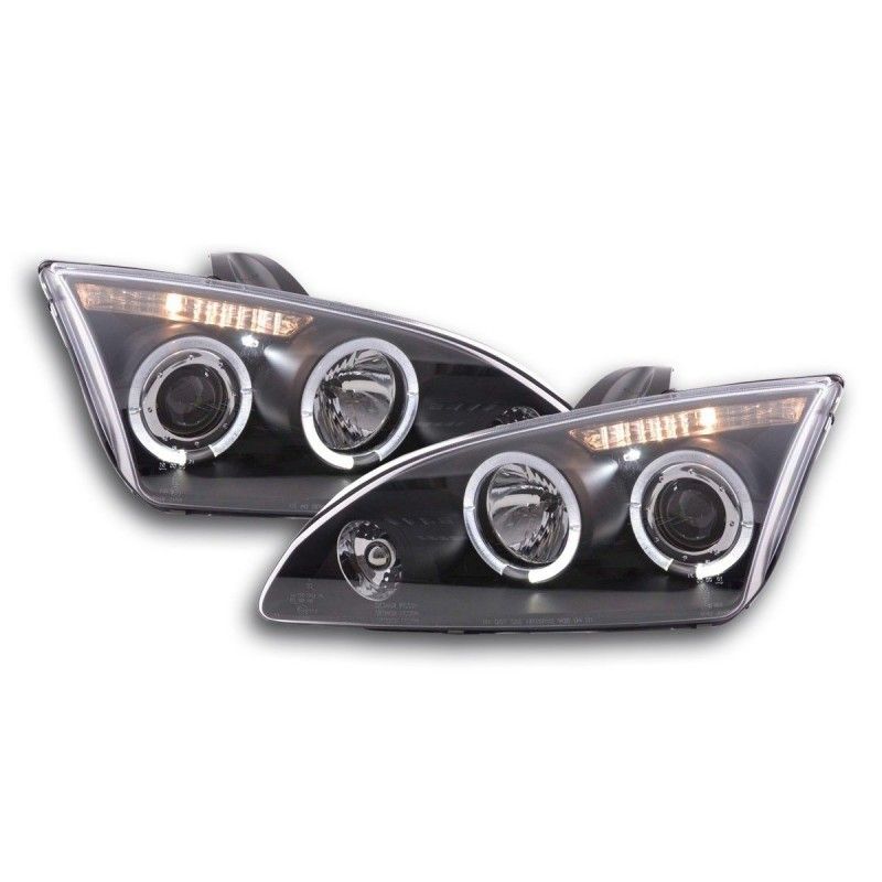 Jeu de phares angel eyes Ford Focus 2 05-08 noir, Eclairage Ford