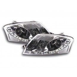 Phare Daylight LED DRL look Audi TT type 8N 99-05 chrome, Eclairage Audi