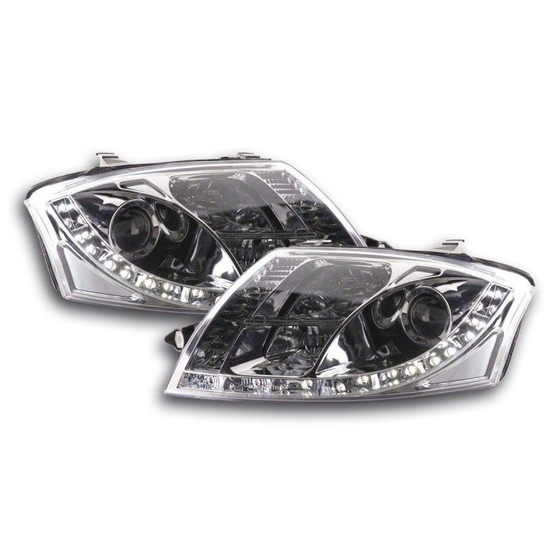 Phare Daylight LED DRL look Audi TT type 8N 99-05 chrome, Eclairage Audi