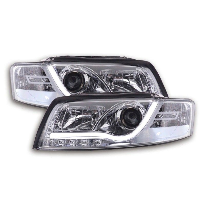 Phare Daylight LED DRL look Audi A4 type 8E 01-04 chrome, Eclairage Audi