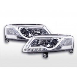 Phare Daylight LED DRL look Audi A6 type 4F 04-08 chrome, Eclairage Audi