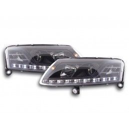 Phare Daylight LED look DRL Audi A6 type 4F 04-08 noir pour conduite à droite, Eclairage Audi