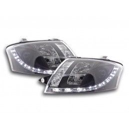 Phare Daylight LED look DRL Audi TT type 8N 99-06 noir pour conduite à droite, Eclairage Audi