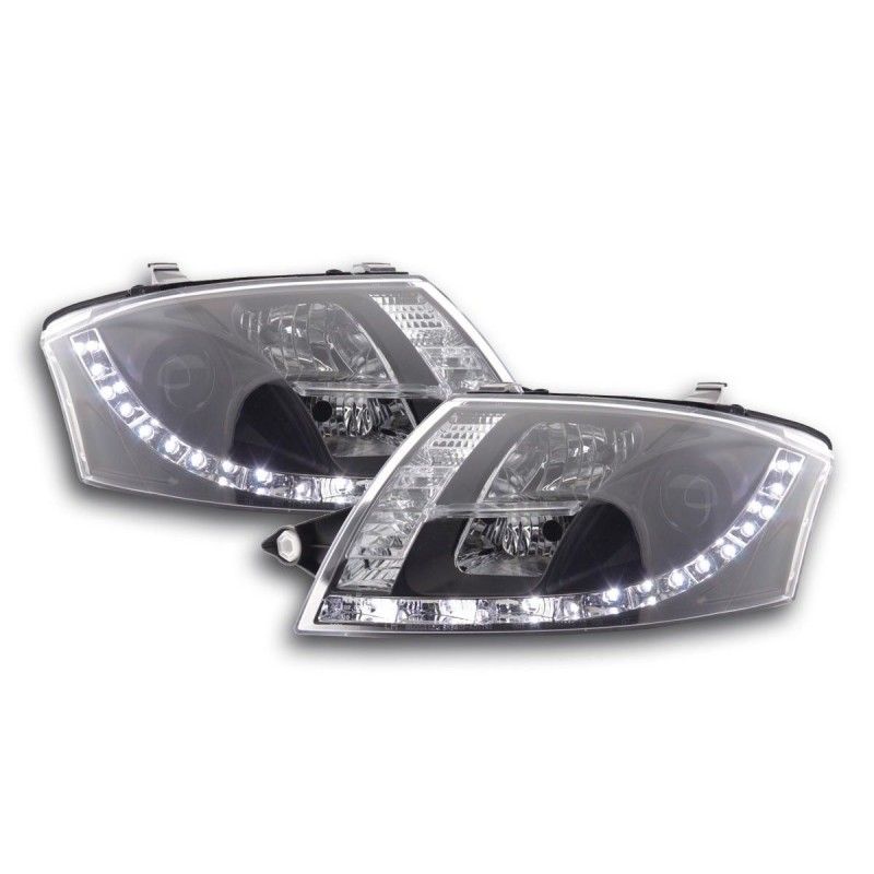 Phare Daylight LED look DRL Audi TT type 8N 99-06 noir pour conduite à droite, Eclairage Audi