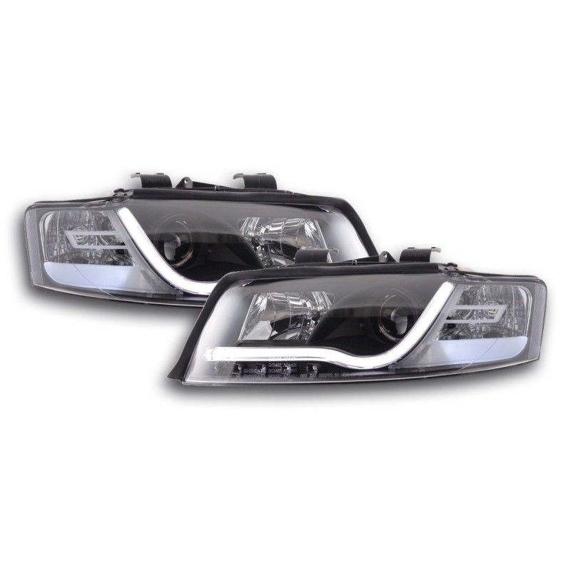 Phare Daylight LED look DRL Audi A4 type 8E 01-04 noir pour conduite à droite, Eclairage Audi Phare Daylight LED look DRL Audi A4 type 8E 01-04 noir pour conduite à droite, Eclairage Audi