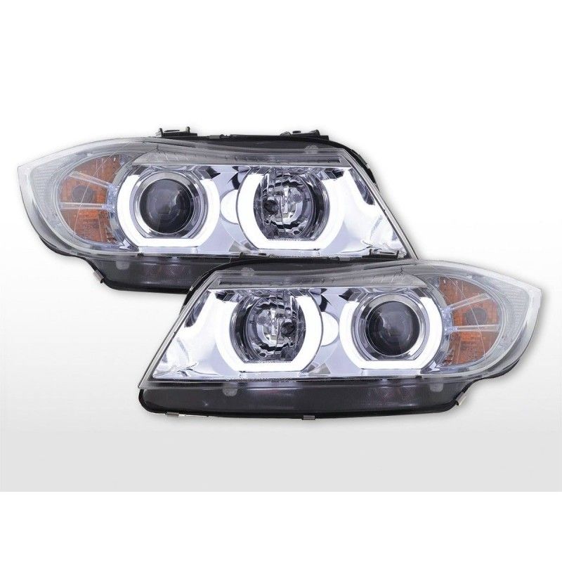 Phare Daylight LED DRL look BMW 3er E90 / E91 05-08 chrome, Eclairage Bmw