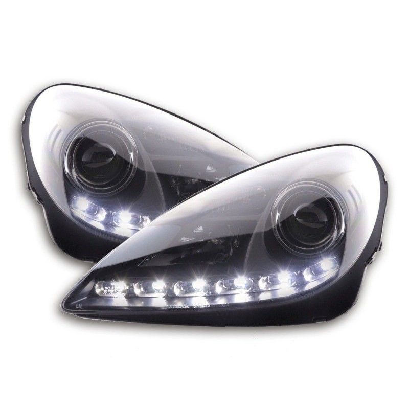 Phare Daylight LED DRL look Mercedes SLK R171 04-11 noir, Eclairage Mercedes