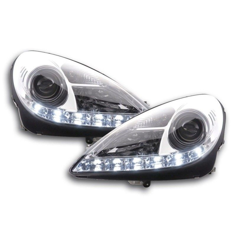 Phare Daylight LED feux de jour Mercedes SLK R171 chrome, Eclairage Mercedes