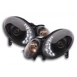 Phare Daylight LED DRL look Mercedes Classe E type W211 06-08 noir, Eclairage Mercedes