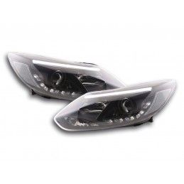 Phare Daylight LED DRL look Ford Focus 3 2010- noir, Eclairage Ford